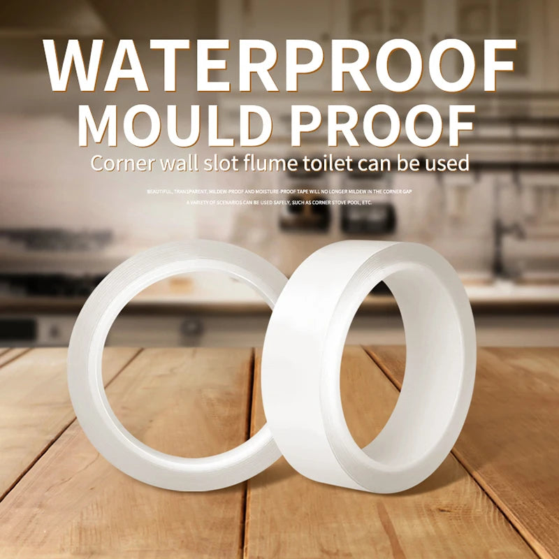 Kitchen Sink Waterproof Mildew Strong Self-adhesive Transparent Tape Nano Tape Bathroom Gap Strip Self-adhesive Pool Water Seal