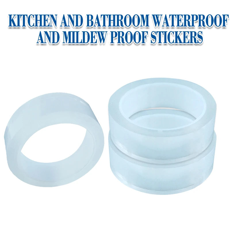 Sink Self-adhesive Home Kitchen Waterproof Transparent Tape Nano Mildew Strong Pool Water Seal Gap Strip Silicone Stickers Tool