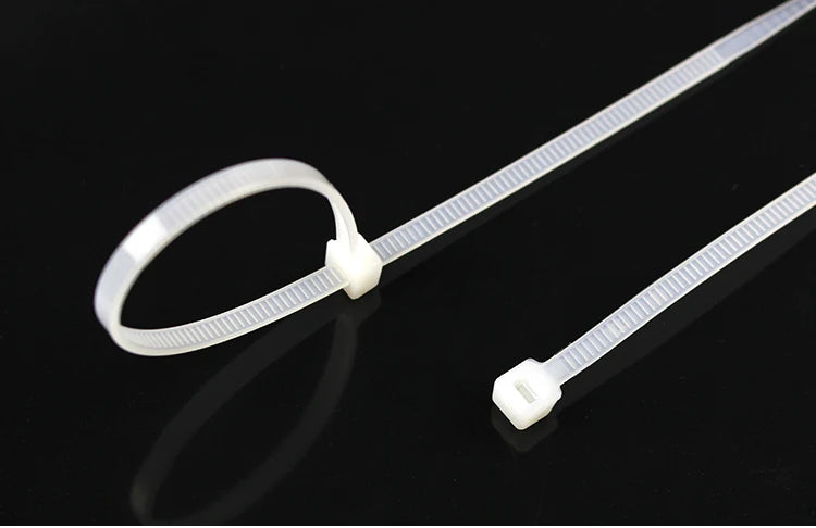 Cable Ties Self locking Nylon Cable Zip Ties 100pcs Plastic Colored Cable Zip Tie  Wrap BundleTies white