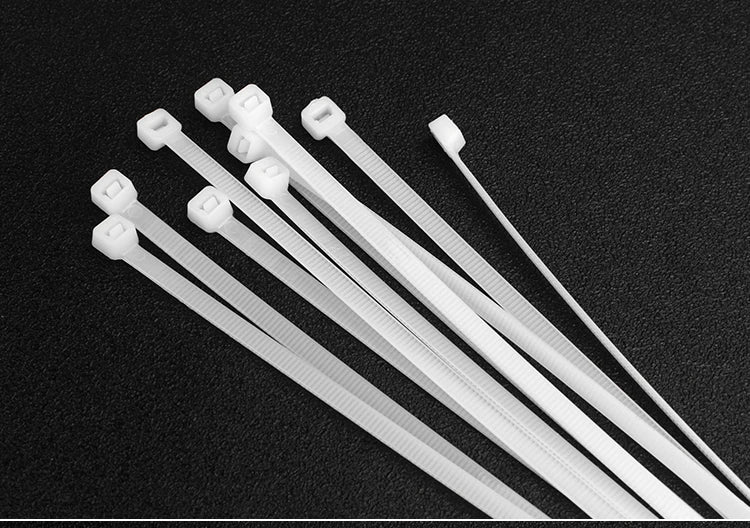 Cable Ties Self locking Nylon Cable Zip Ties 100pcs Plastic Colored Cable Zip Tie  Wrap BundleTies white