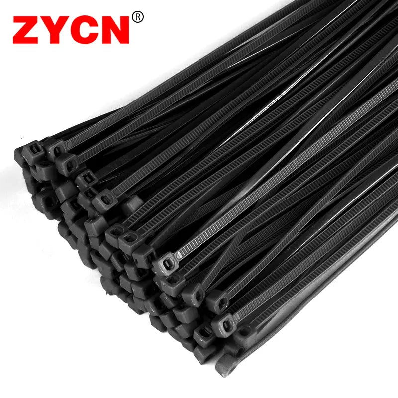 500/200/100Pcs Plastic Nylon Cable Ties Self-locking 1.9/2.7mm Cord Straps Adjustable Fastening Loop Home Office Wire Zip Garden