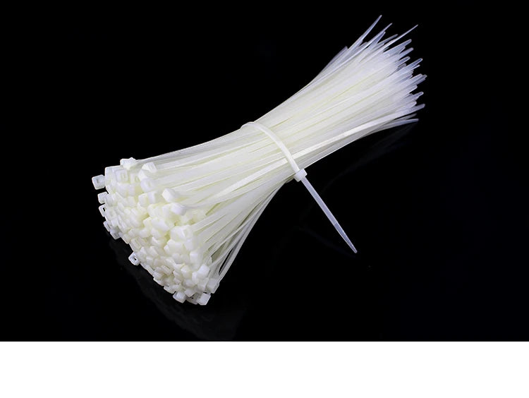 Cable Ties Self locking Nylon Cable Zip Ties 100pcs Plastic Colored Cable Zip Tie  Wrap BundleTies white