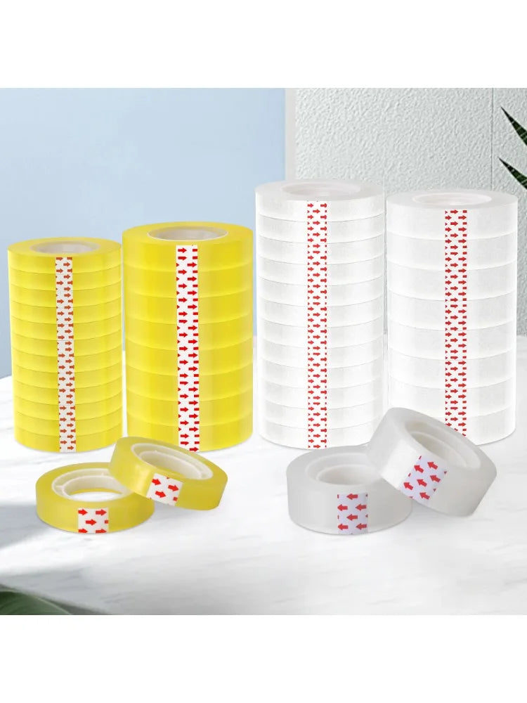Stationery Tape, White Transparent Tape, Cellophane Tape, DIY Packaging Tools, Clear Refill Tape For Office School Home