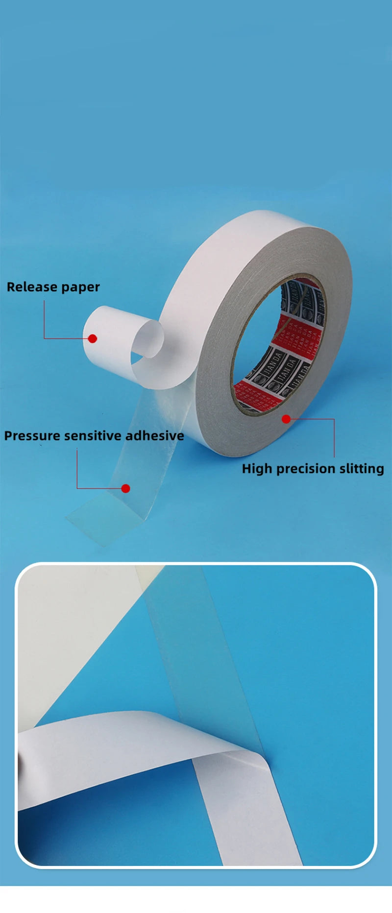8M Double Sided Tape Double Sided Tape White Strong Ultra-thin High-adhesive Cotton Double-sided Tape Super Strong Paper Tape