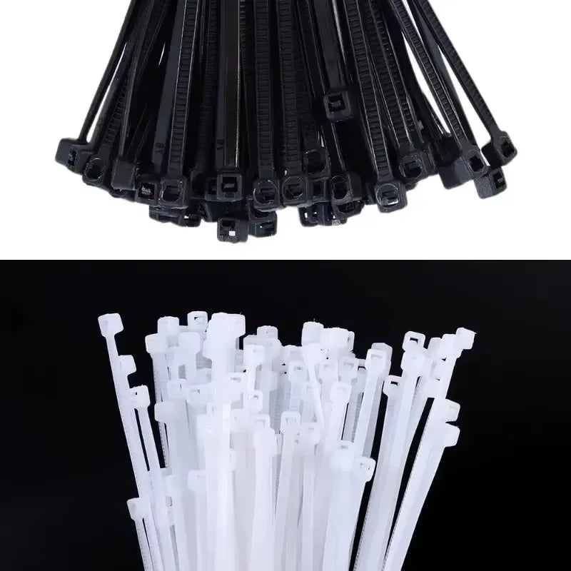 1-500pcs Plastic Straps Nylon Cable Ties Plastic Flanges Ties Cable Greenhouse Velcro Clamp Self-locking Fastening Wire Ties