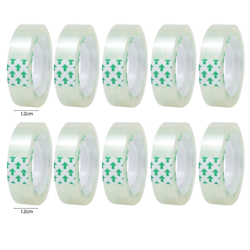 20-1Roll Transparent Adhesive Tape 0.8cm 1.2cm 1.8cm Width Strong Clear Sealing Tape for Office School Home Packaging Stationery