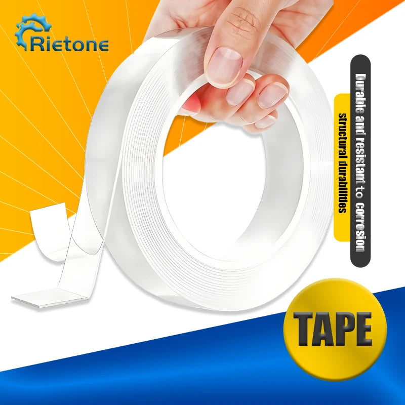 Transparent Nano Tape Washable And Reusable 1m 2m 3m 5m Double-sided Adhesive Adhesive Universal Hook Tape For Furniture