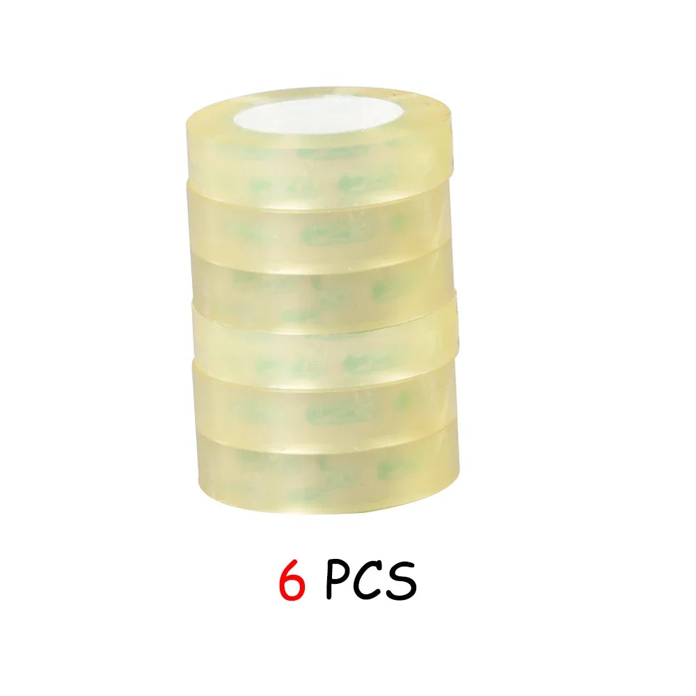 15mm width clear tape 1/2/6 Rolls  school transparent tape office Adhesive Tapes high-viscosity sealant packaging TMJ-001-15mm