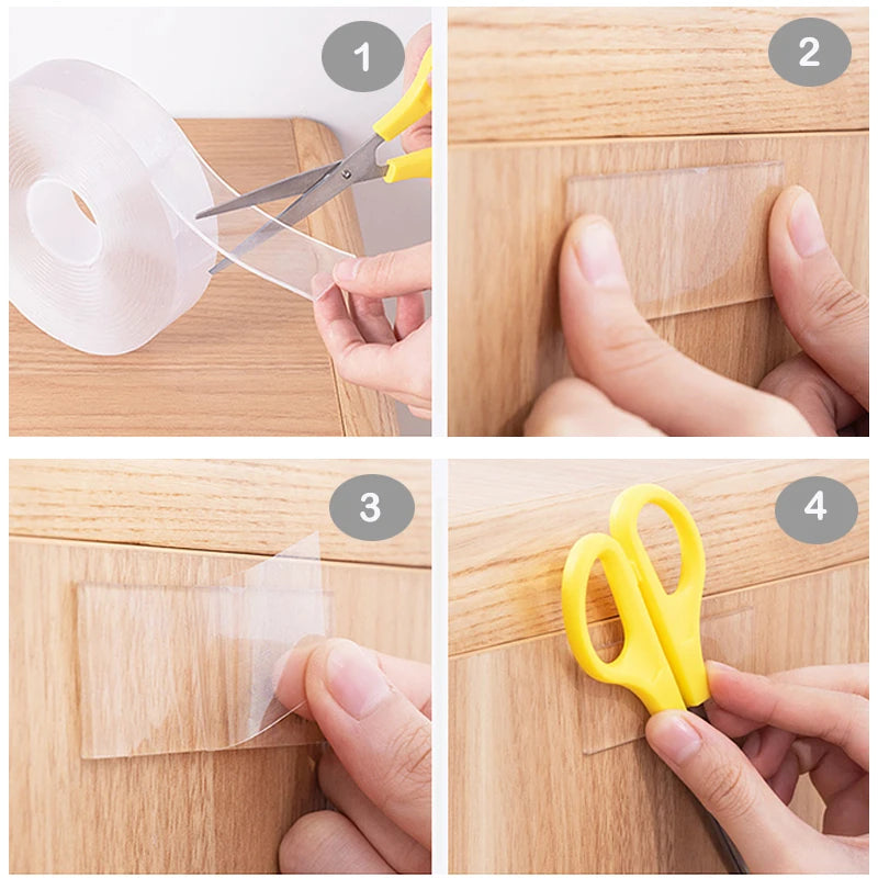 Double Sided Tape Heavy Duty Nano Tape Thickened Transparent Adhesive Acrylic Mounting Tape for Home Kitchen Bathroom