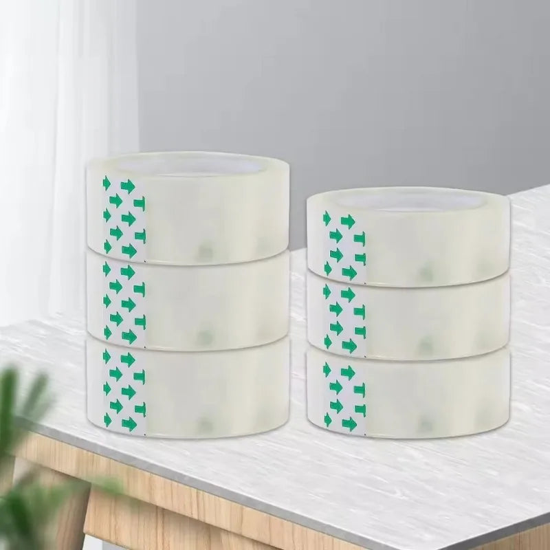 20-1Roll Transparent Adhesive Tape 0.8cm 1.2cm 1.8cm Width Strong Clear Sealing Tape for Office School Home Packaging Stationery