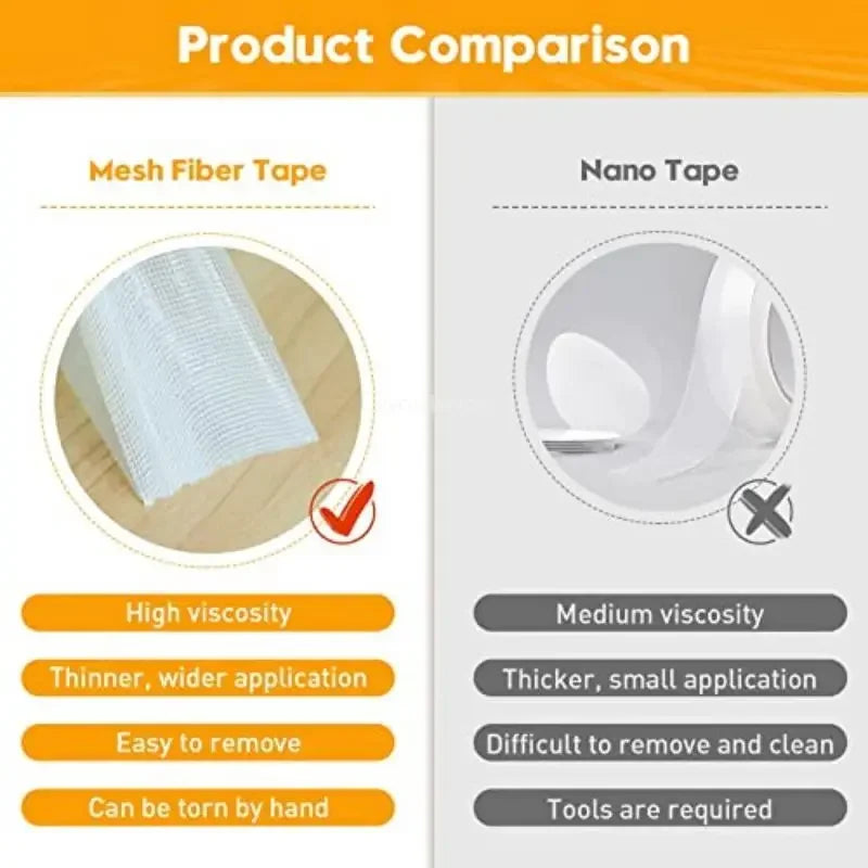 Fixation Bookbinding Extra strong Double Sided Adhesive Tape Thin Super Strong Heavy Mesh Waterproof Powerful Grid Carpet Tape
