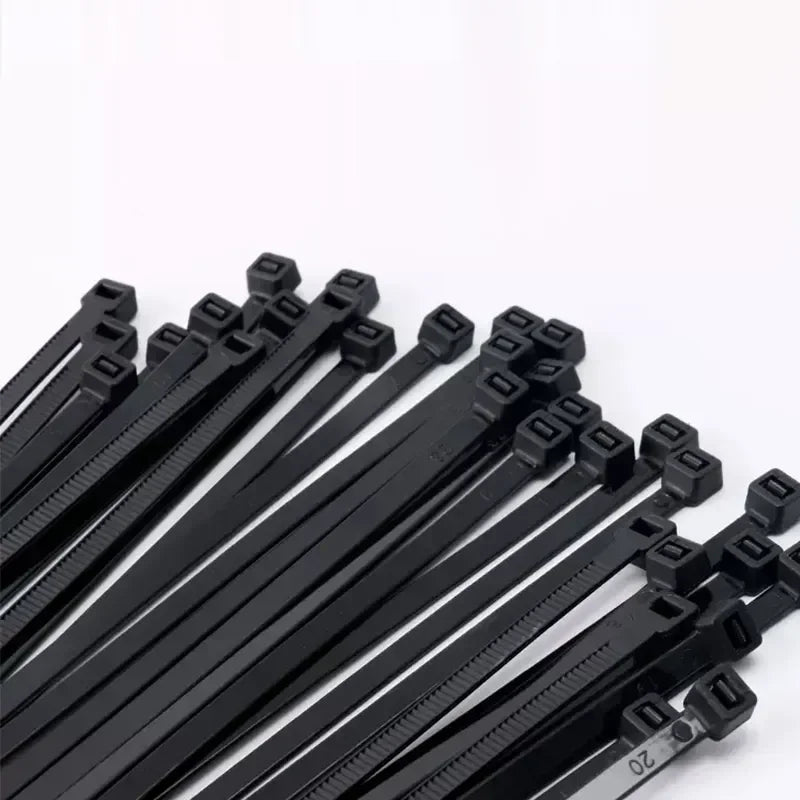 Heavy Duty Self-Locking Nylon Cable Ties 5x200 5x500mm Black, Weatherproof Zip Ties for Electrical Industrial Home Use,Bulk Pack