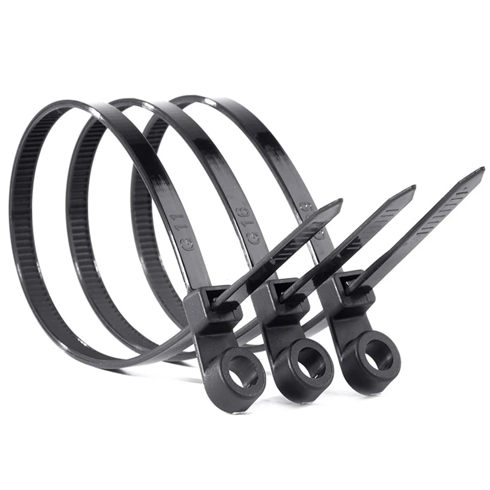 Screw Mount Cable Ties Nylon Heavy Duty Adjustable Self Locking Cord Zip Tie Screw Hole Wire Organizer Fastening Loop Straps
