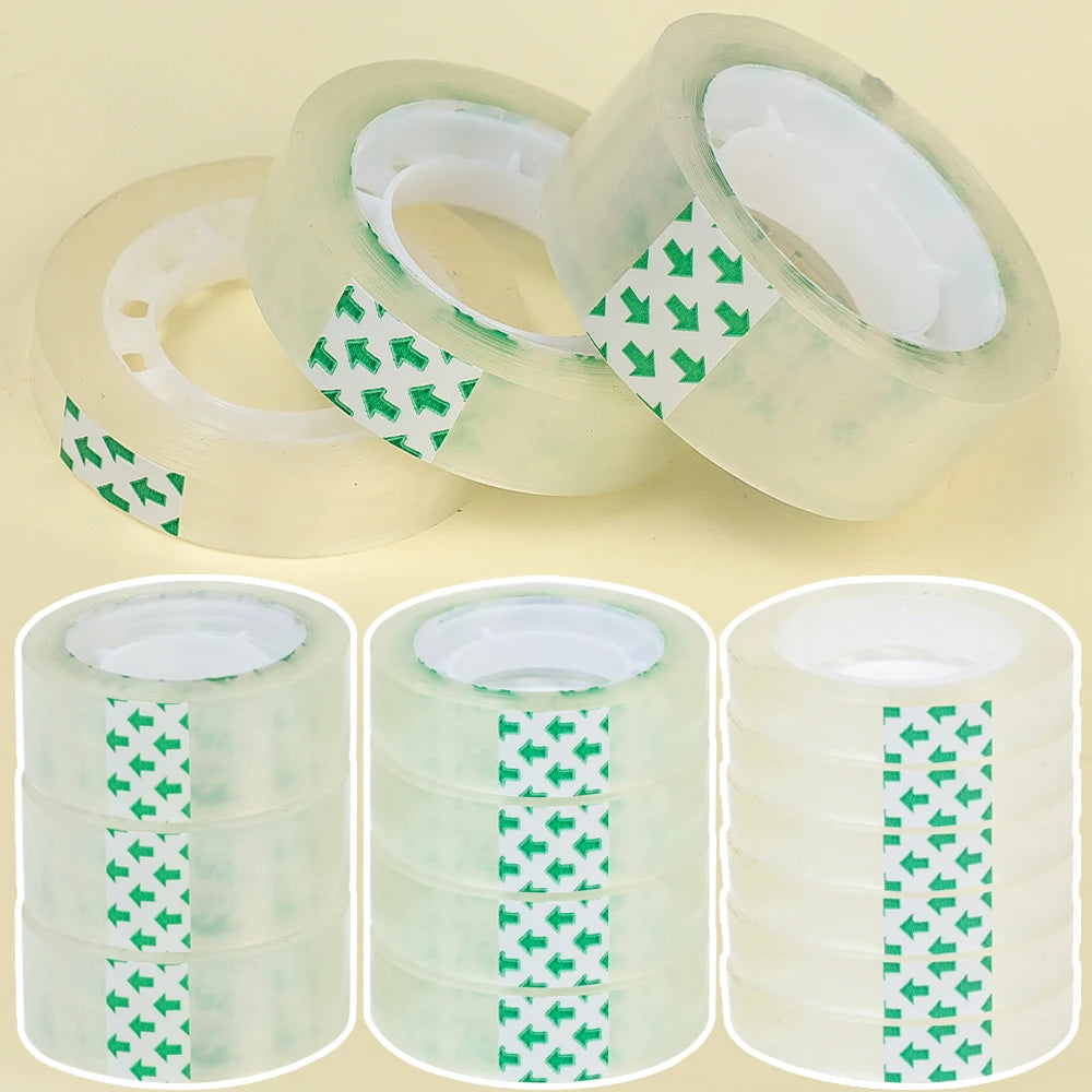 1-10 Rolls Transparent Tape Refills Wrapping Tape Roll 0.8cm 1.2cm 1.8cm High-viscosity Adhesive Tapes Home School Supplies