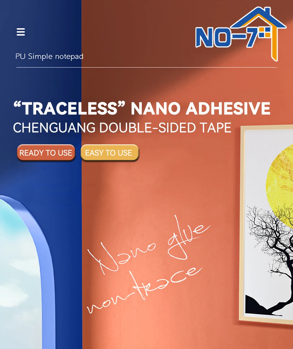 Double Sided Nano Tape Extra Strong Decorative Adhesive Tape Thickened Transparent Waterproof Tape Glue Useful Things for Home