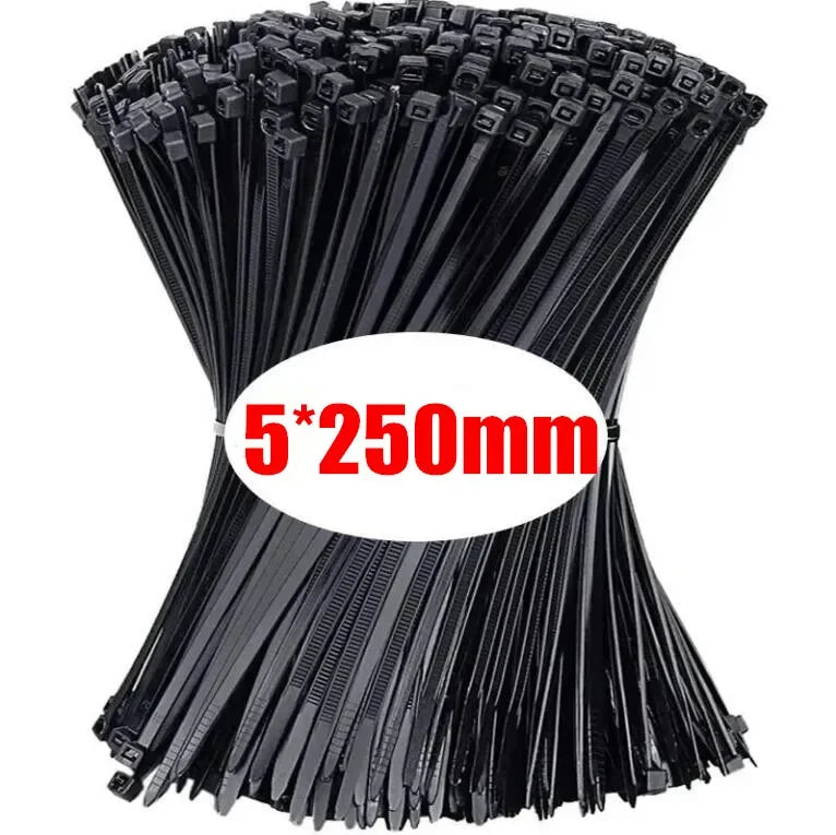 1000/100Pcs Wholesale Plastic Nylon Cable Ties Self-locking Cord Straps Widen thicken Cables Fastening Loop Wire Zip Tie