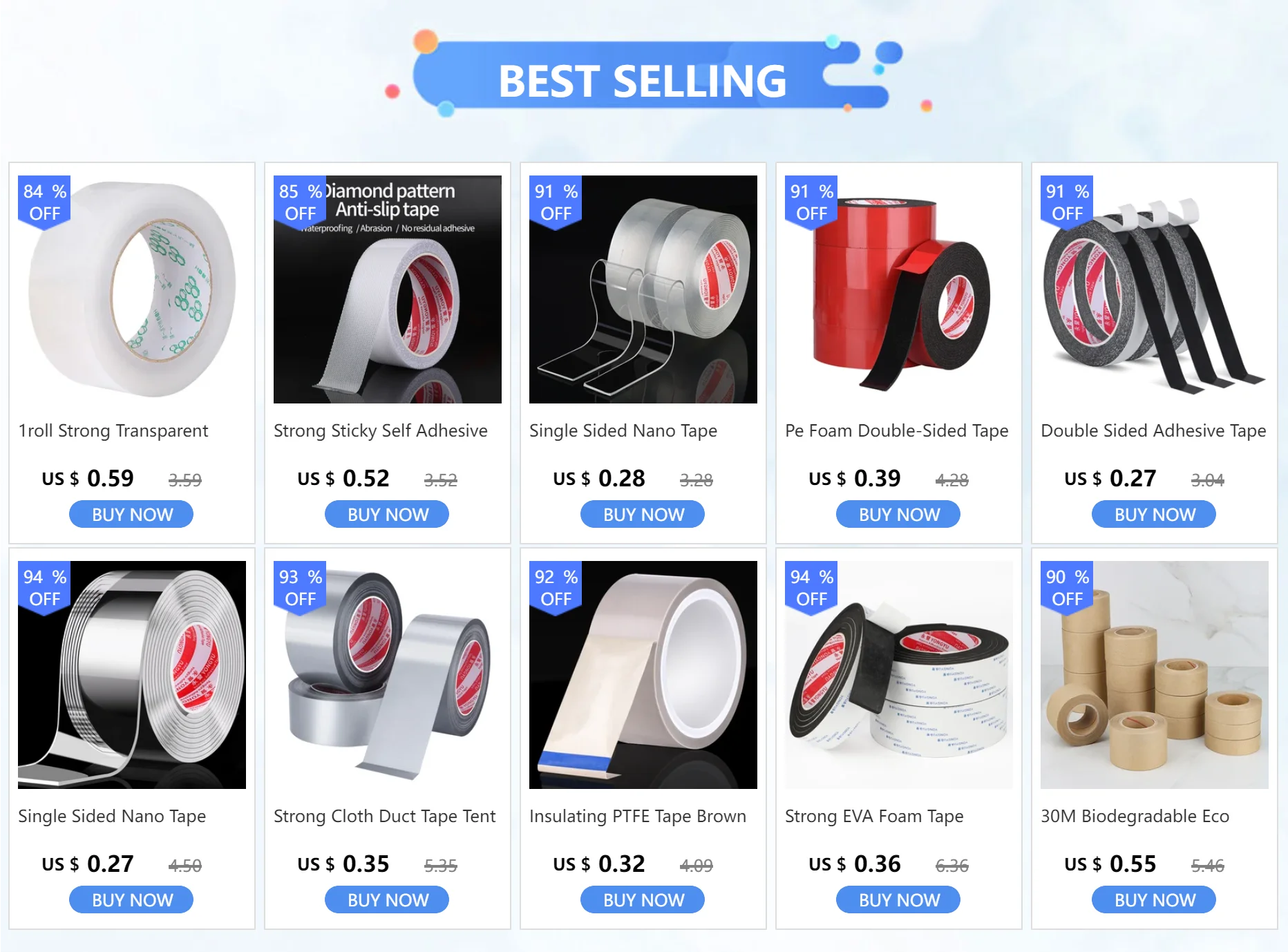 Super Strong Double side Adhesive foam Tape for Mounting Fixing Pad Sticky Elasticity Soft Temperature Resistant PE Sponge Tape
