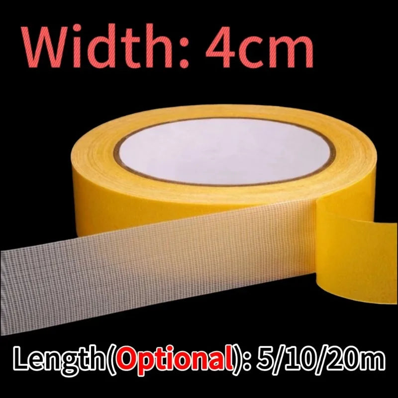 5/10/20m Double Sided Tape Strong Traceless Adhesive Waterproof Fixation Mat Carpet Tape Translucent Mesh High Viscosity Tapes