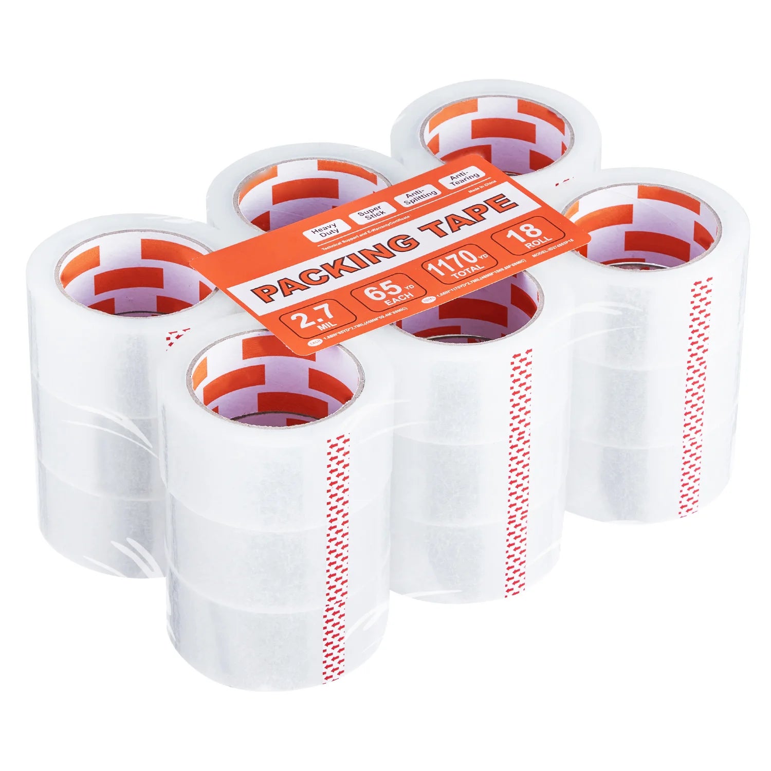 SucceBuy 18/24/36 Rolls Transparent Tape 4.8cm High Adhesive Clear Adhesive Tape for Box Carton Sealing Packing Mounting Fixing