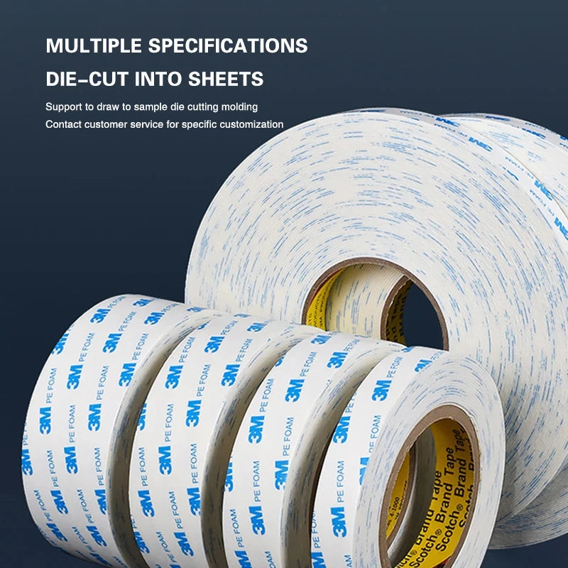 3M 10-50mm 3m White Foam Double-Sided Adhesive Strong Non-Trace Foam Tape High Temperature Resistant Double Sided Adhesive Tape