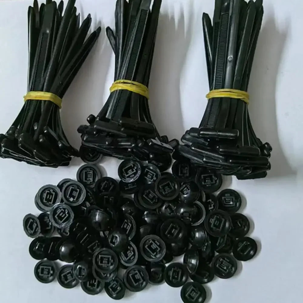500/10 Pcs Nylon Universal Cable Tie Buckle Heavy Duty Self-Locking Nylon Zip Ties Holder Multipurpose Plastic Cable Ties Tool