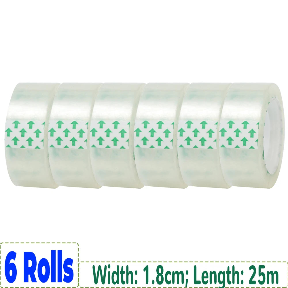 12/6/3/1rolls Transparent Tape Refills Wrapping Tape Roll 0.8cm 1.2cm 1.8cm High-viscosity Adhesive Tapes Home School Supplies