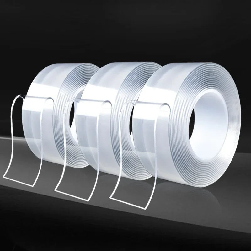 1-10M Nano Double Sided Adhesive Tape Heavy Duty Clear Waterproof Traceless Extra Strong Glue Removable Seal Gap Strip 1/2/3/5cm