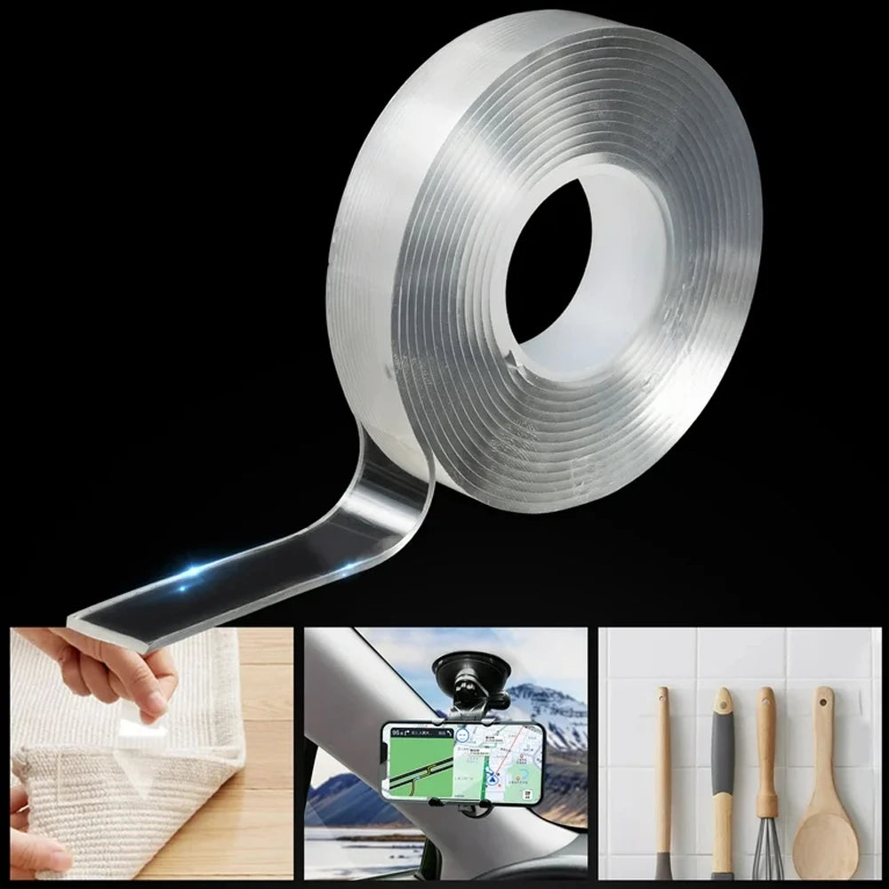 1-10Pcs 1/2/3/5m Nano Tape Super Strong Double Sided Adhesive Tape Non-slip Waterproof Transparent Tape For Bathroom Kitchen