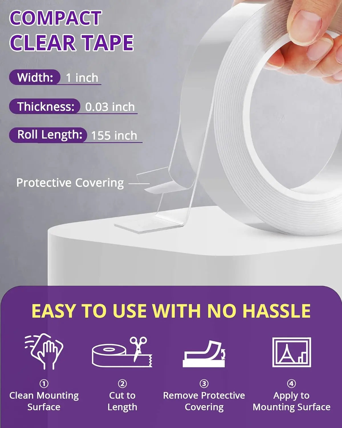 Transparent Nano Tape Washable And Reusable 1m 2m 3m 5m Double-sided Adhesive Adhesive Universal Hook Tape For Furniture