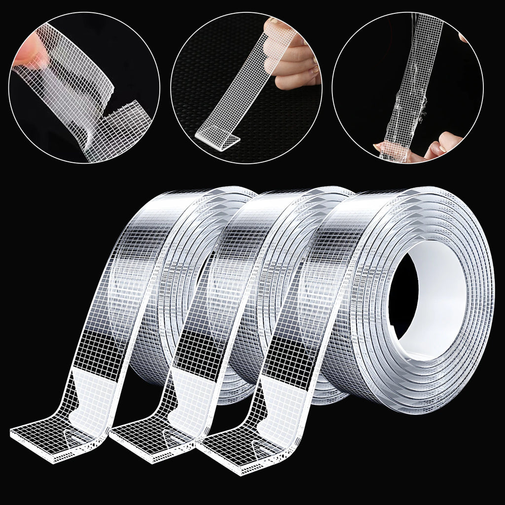 Strong Nano Double Sided Tape Waterproof Removable Transparent Adhesive for Home Kitchen Office Wall Hanging Photos Decor Crafts