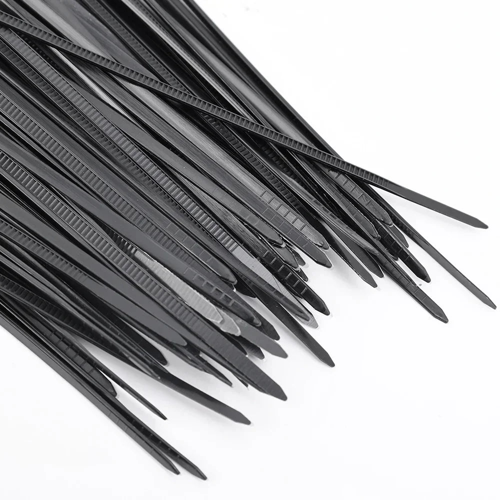 1000/100Pcs Wholesale Plastic Nylon Cable Ties Self-locking Cord Straps Widen thicken Cables Fastening Loop Wire Zip Tie