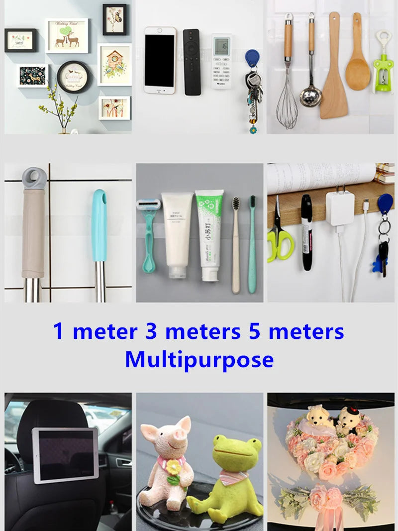 Double Side Tape Feature Waterproof Reusable Adhesive Transparent Glue Stickers Suit for Home Bathroom Decoration 1/2/3/5 Meters
