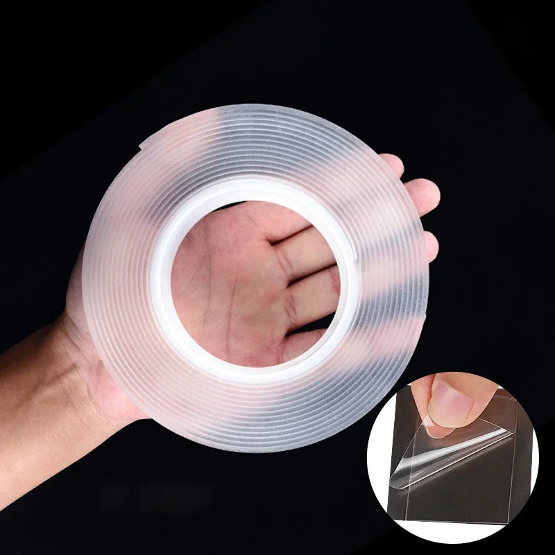1-10M Nano Double Sided Adhesive Tape Heavy Duty Clear Waterproof Traceless Extra Strong Glue Removable Seal Gap Strip 1/2/3/5cm