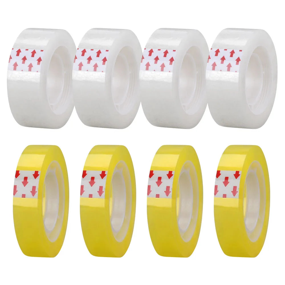 Stationery Tape, White Transparent Tape, Cellophane Tape, DIY Packaging Tools, Clear Refill Tape For Office School Home