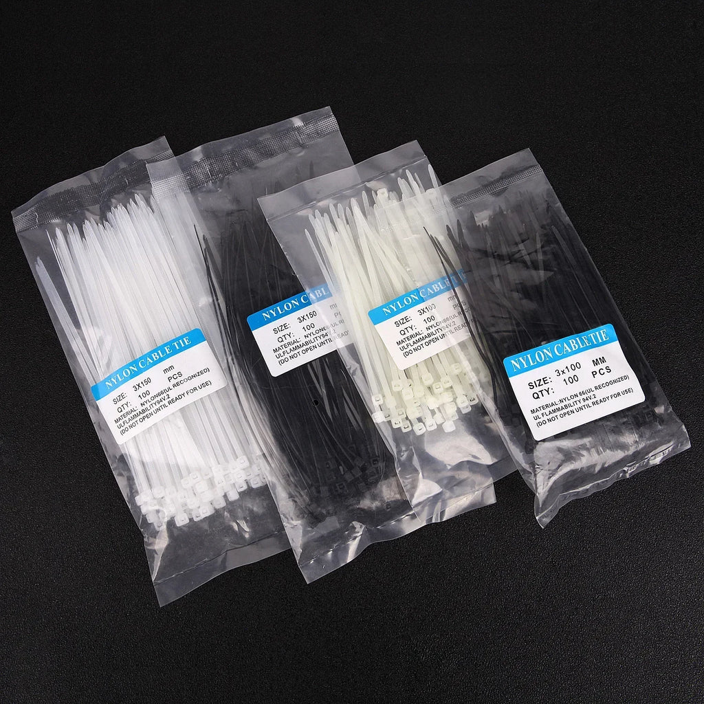 1000/100Pcs Wholesale Plastic Nylon Cable Ties Self-locking Cord Straps Widen thicken Cables Fastening Loop Wire Zip Tie