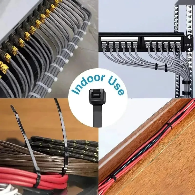 1-500pcs Plastic Straps Nylon Cable Ties Plastic Flanges Ties Cable Greenhouse Velcro Clamp Self-locking Fastening Wire Ties