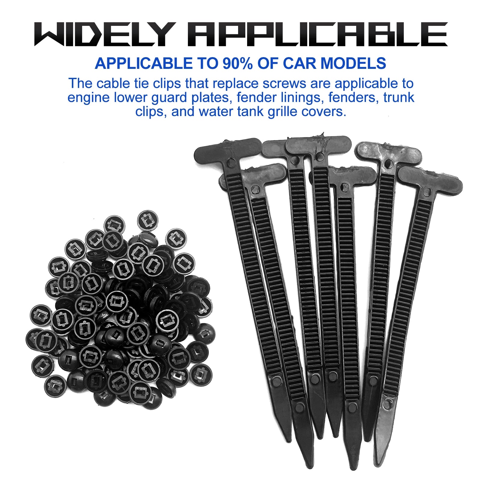 100Pcs/Set Nylon Universal Cable Tie Buckle Self-locking Cable Tie Buckle Installation-free Cable Tie Adjustable Strap Clamp