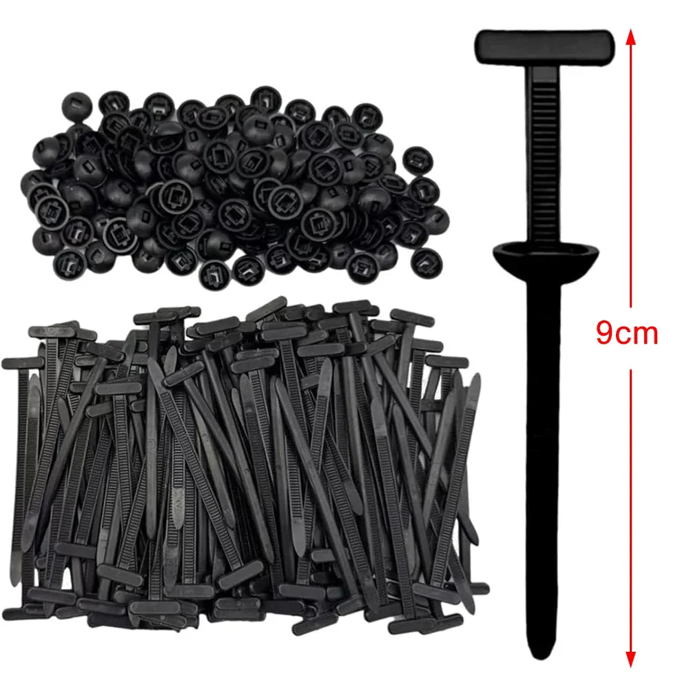 Universal Nylon Cable Tie Buckle Heavy Duty Zip Ties with Clips Button Wire Strapping Holder Wrap Auto Car Fasteners Organizer