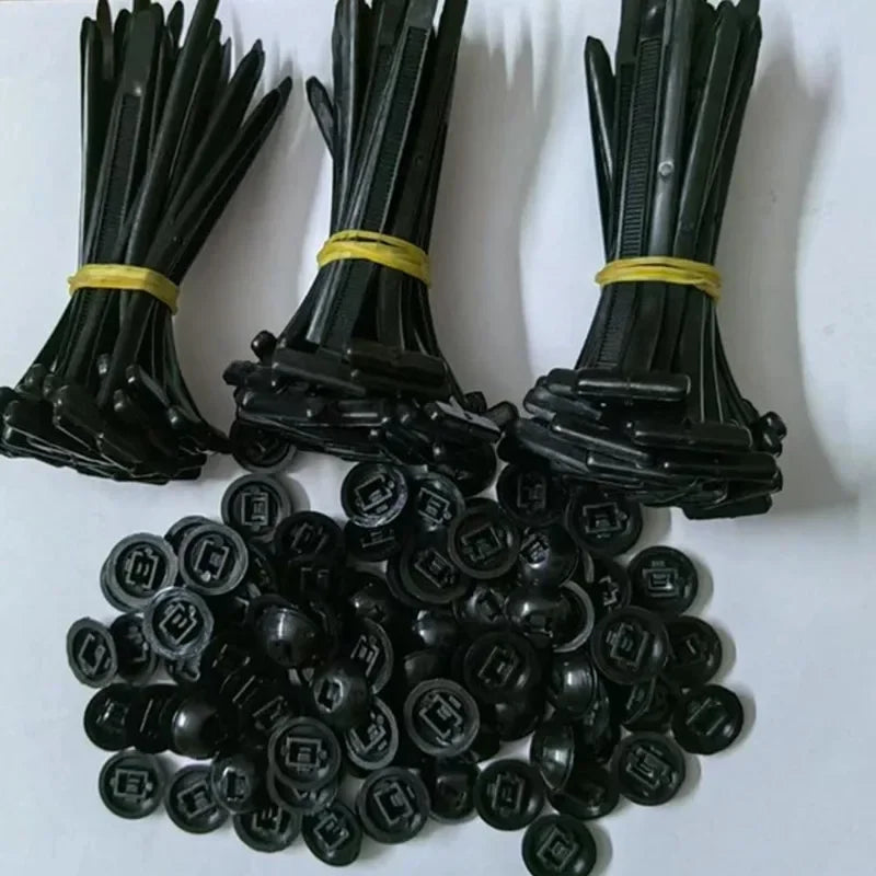 500/10 Pcs Nylon Universal Cable Tie Buckle Heavy Duty Self-Locking Nylon Zip Ties Holder Multipurpose Plastic Cable Ties Tool