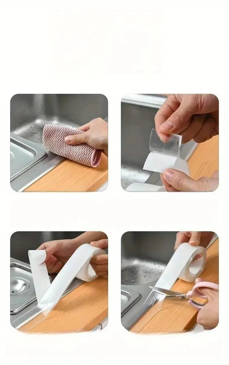 1 Roll of Waterproof Transparent PVC Self-adhesive Tape-Perfect for Bathrooms, Toilets, Sinks, and Kitchens-Super Adhesive!