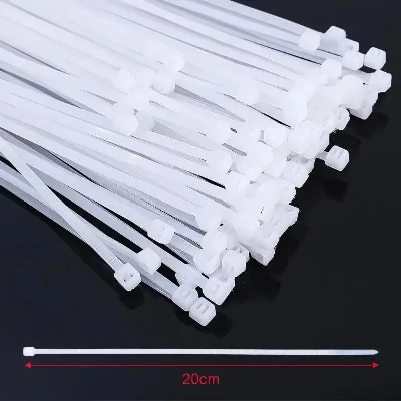 1-500pcs Plastic Straps Nylon Cable Ties Plastic Flanges Ties Cable Greenhouse Velcro Clamp Self-locking Fastening Wire Ties