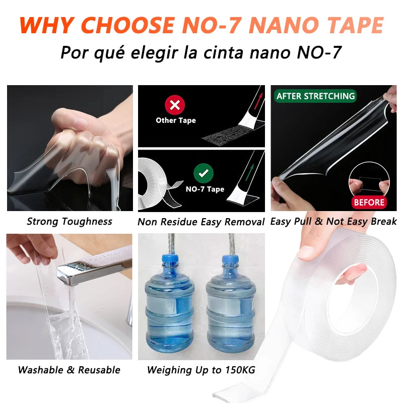 Double Sided Nano Tape Extra Strong Decorative Adhesive Tape Thickened Transparent Waterproof Tape Glue Useful Things for Home