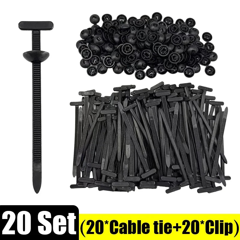 500/1pcs Nylon Cable Ties Buckle Auto Fastener Screw Replacement Clip Car Fenders Trunk Engine Guard Panel Wire Management Tools
