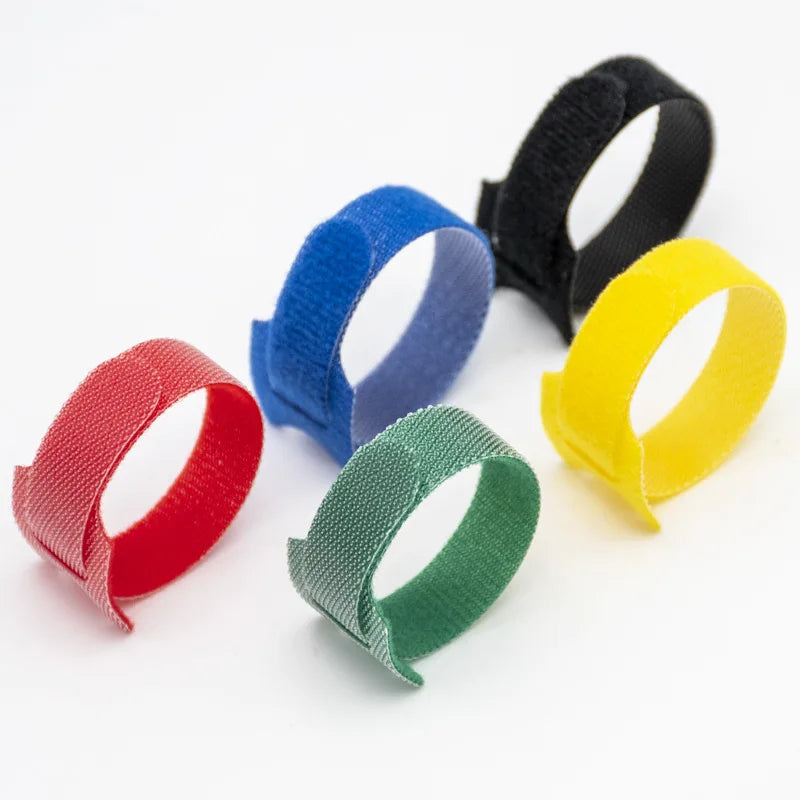 Releasable Cable Ties Black Nylon Loop and Hoop Fastener Tape Cord Straps Wire Organizer Multi-Purpose Bundling Wrap Tie