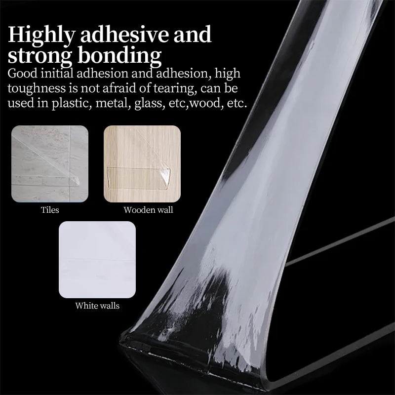 Ultra-strong Double-sided Adhesive Nano Tape Transparent Waterproof Extra Strong Sticky Strip Heavy-duty Two Side Tape