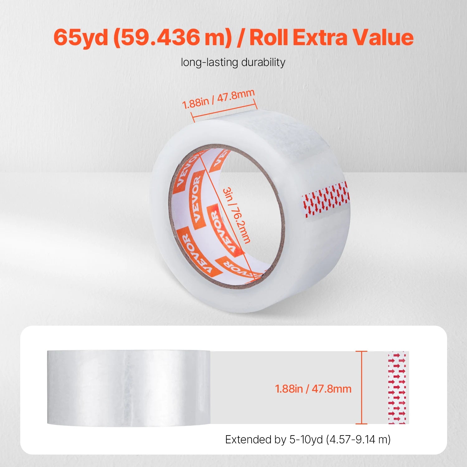 SucceBuy 18/24/36 Rolls Transparent Tape 4.8cm High Adhesive Clear Adhesive Tape for Box Carton Sealing Packing Mounting Fixing