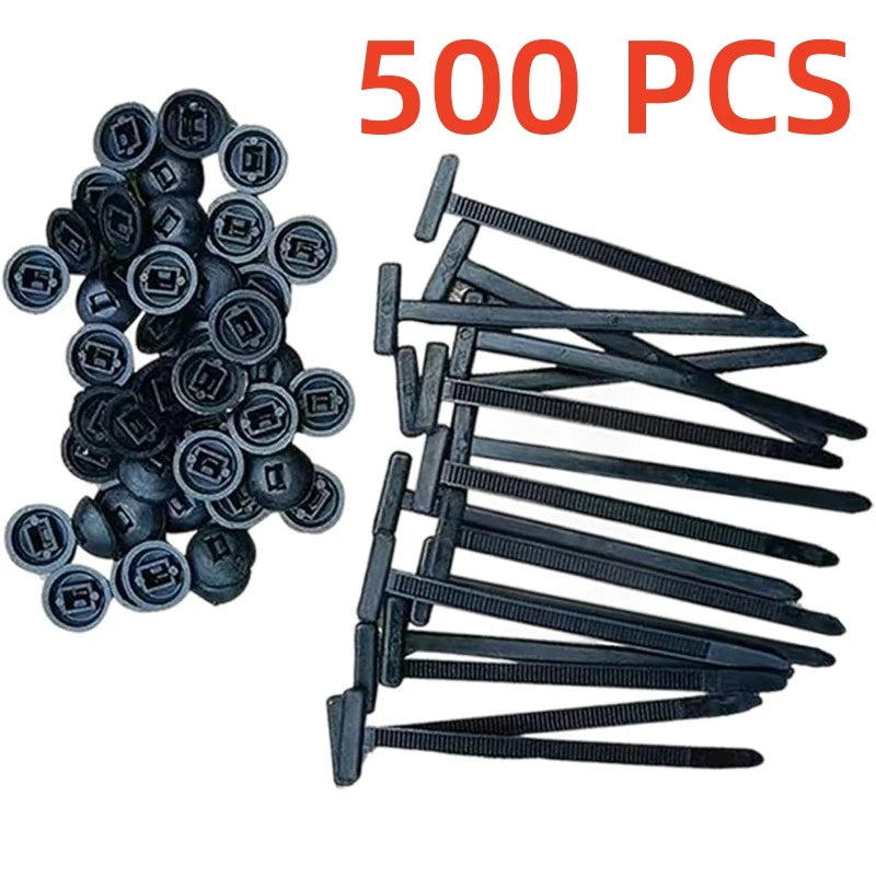 500/10 Pcs Nylon Universal Cable Tie Buckle Heavy Duty Self-Locking Nylon Zip Ties Holder Multipurpose Plastic Cable Ties Tool