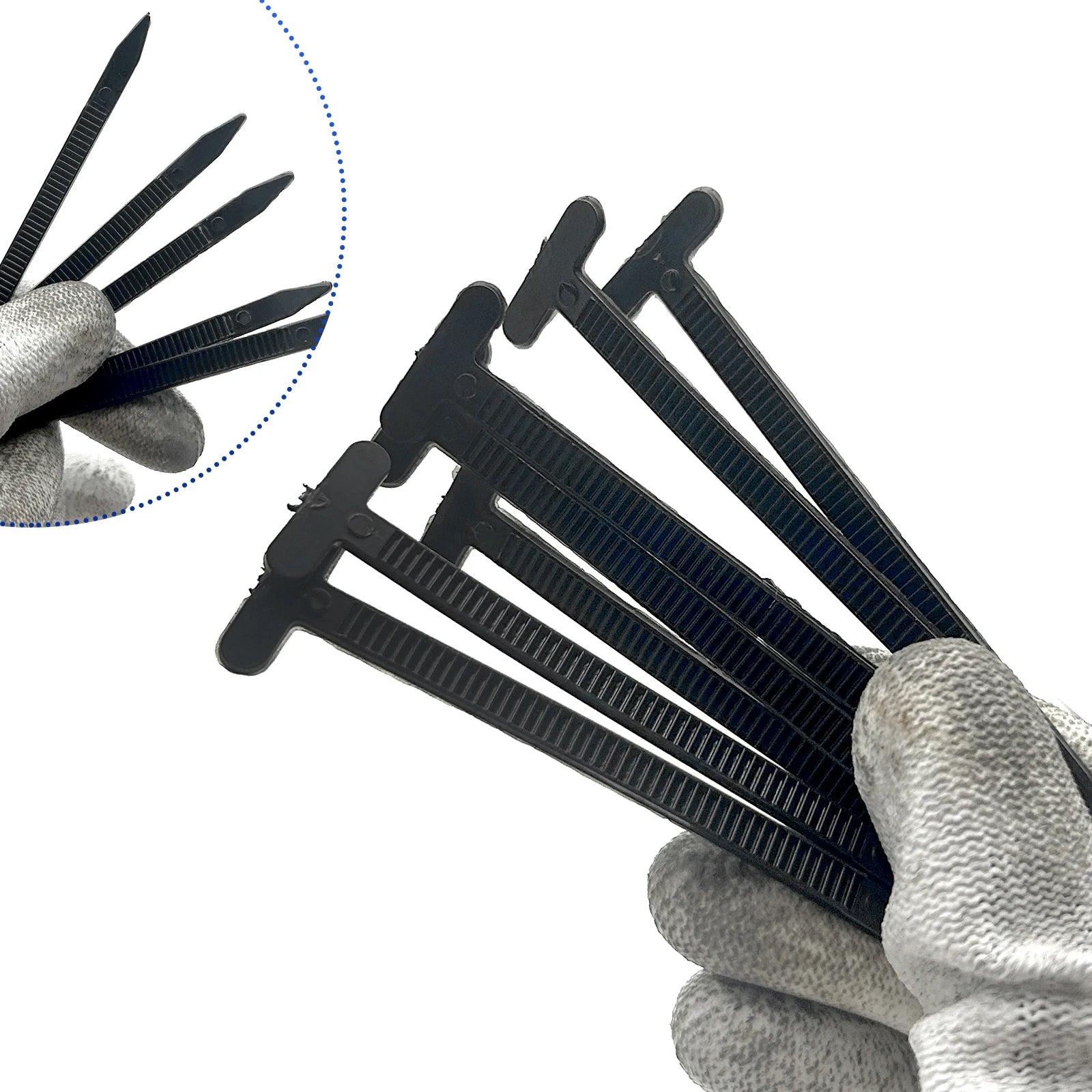 100Pcs/Set Nylon Universal Cable Tie Buckle Self-locking Cable Tie Buckle Installation-free Cable Tie Adjustable Strap Clamp