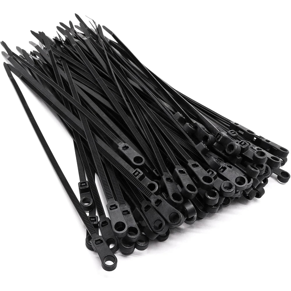 Screw Mount Cable Ties Nylon Heavy Duty Adjustable Self Locking Cord Zip Tie Screw Hole Wire Organizer Fastening Loop Straps