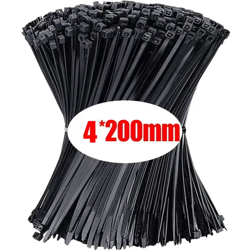 1000/100Pcs Wholesale Plastic Nylon Cable Ties Self-locking Cord Straps Widen thicken Cables Fastening Loop Wire Zip Tie